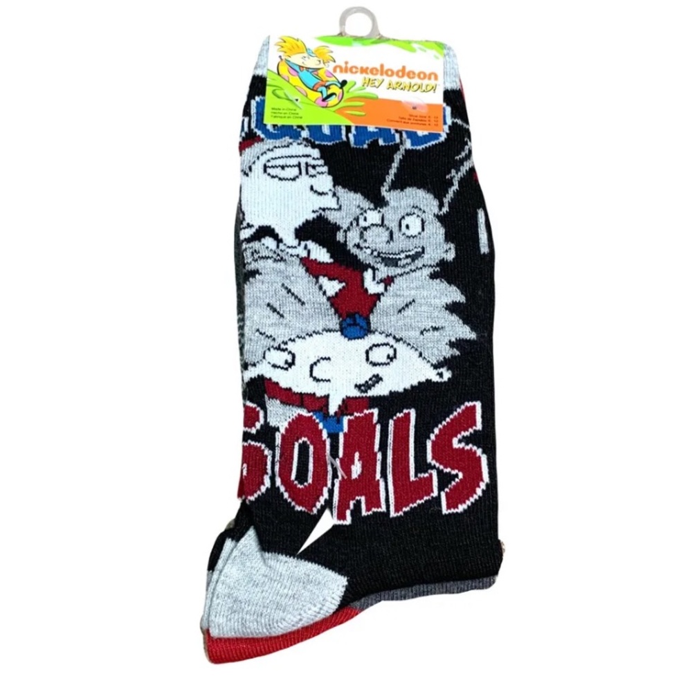 Hey Arnold Crew Socks Men Shoe 6-12 Squad Goals 2-pack Nickelodeon